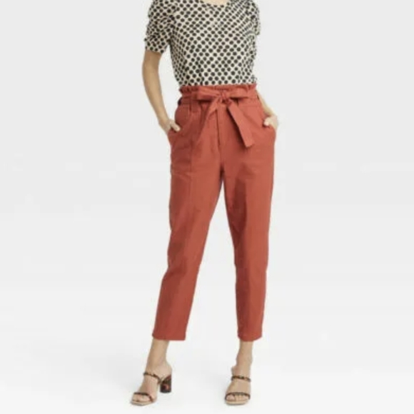 Who What Wear Pants - WHO WHAT WEAR PAPER BAG PANTS, SZ 12 RUST COLOR